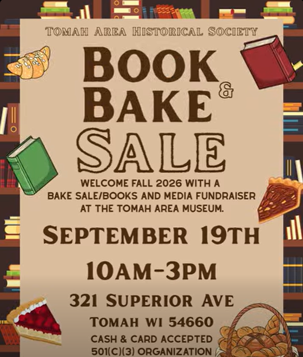 Book and Bake Sale event flier