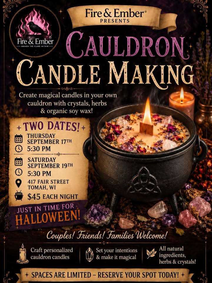 Caldron candle making event flier