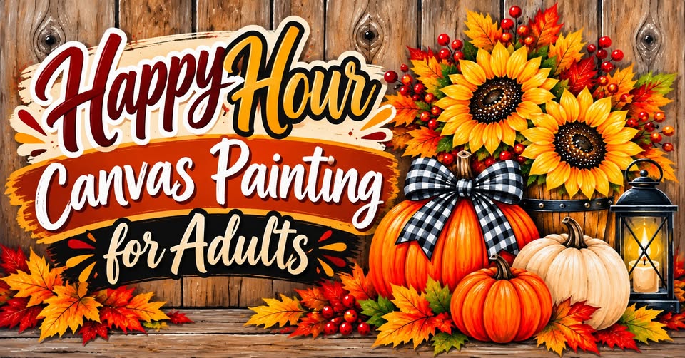 happy hour for adults event flier