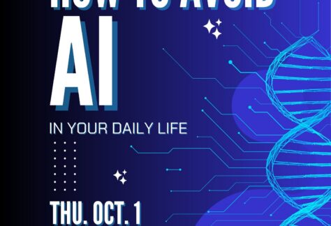 How to Avoid AI in your Daily Life event flier