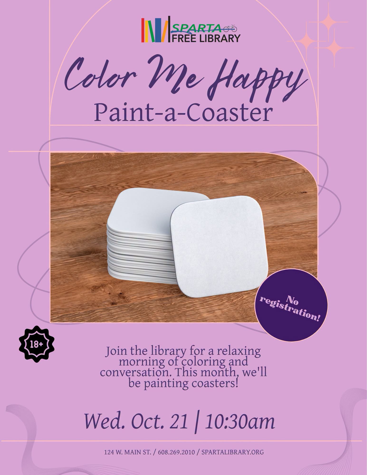 paint-a-coaster event flier