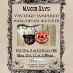 Vintage halloween buckets event flier